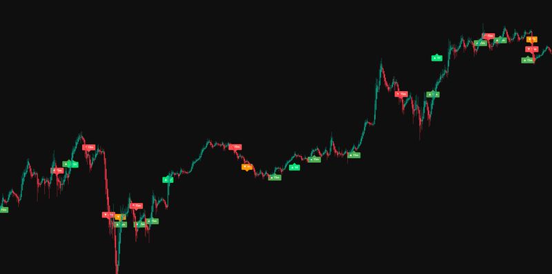 First Flat momentum shift signals displayed on a trading chart